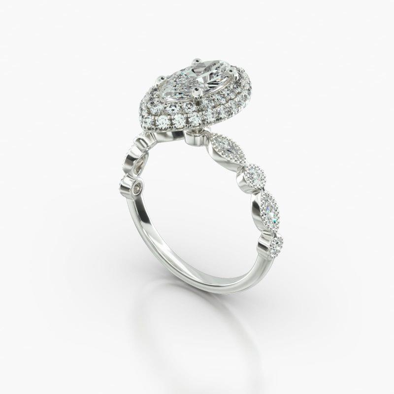 MARQUISE MARQUISE+ROUND FALLING EDGE PAVE HALO - B