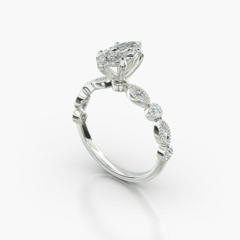 MARQUISE MARQUISE+ROUND SIX PRONG - B