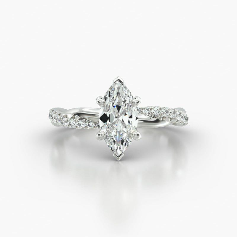 MARQUISE PAVE TWIST CLASSIC PAVE BASKET - A