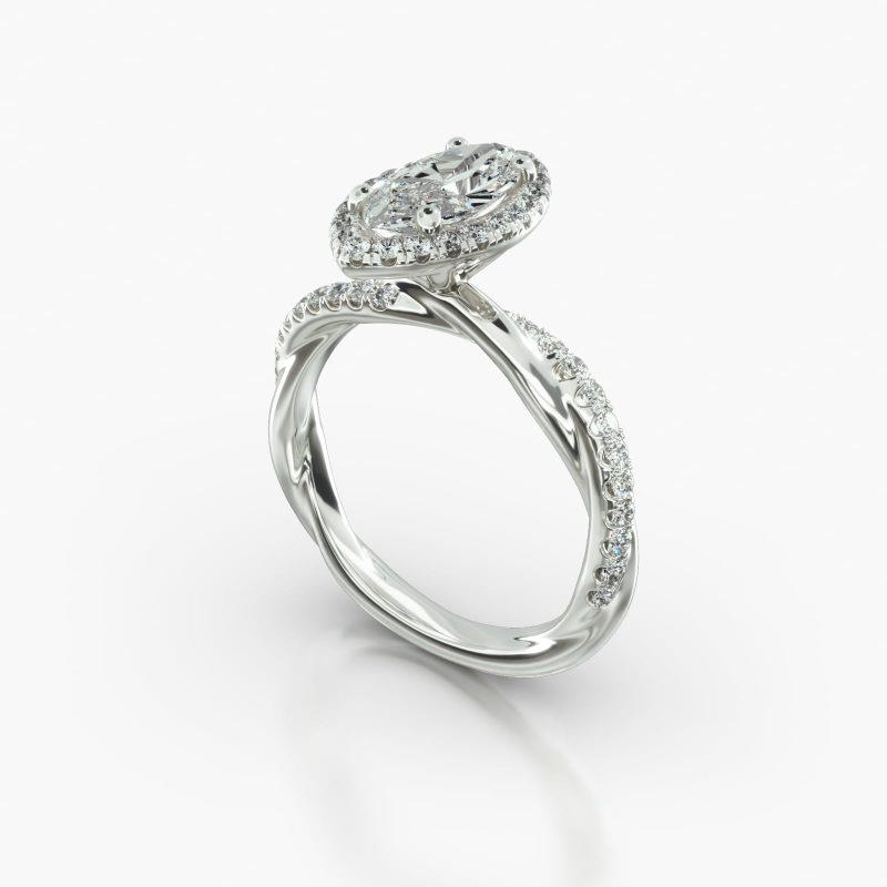 MARQUISE PAVE TWIST SINGLE ROW PAVE HALO - B