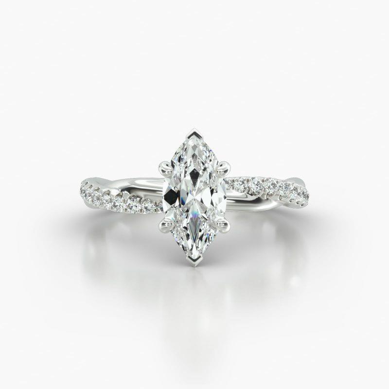 MARQUISE PAVE TWIST SIX PRONG - A