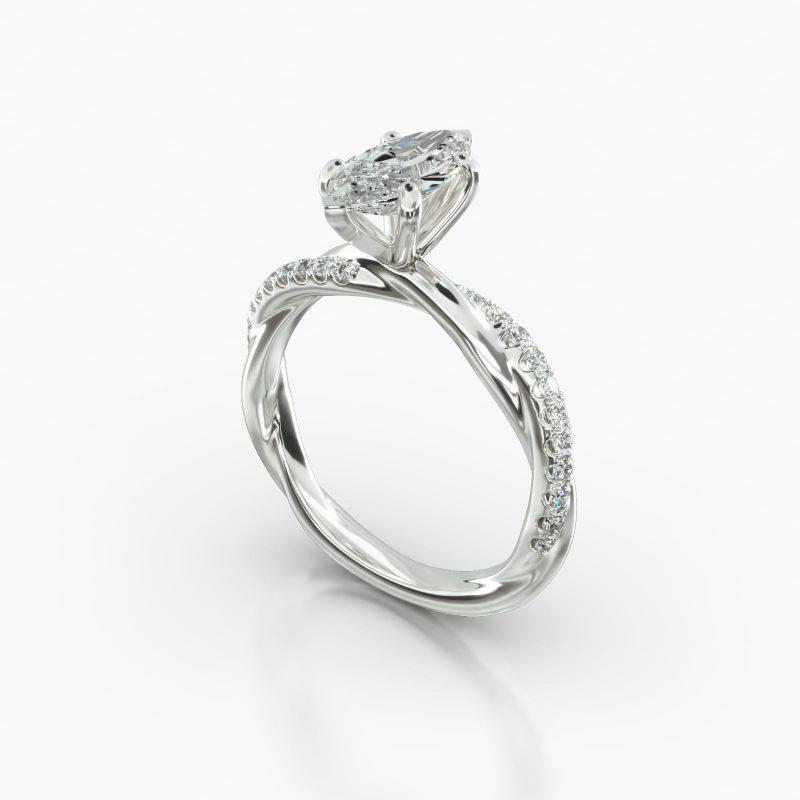 MARQUISE PAVE TWIST SIX PRONG - B