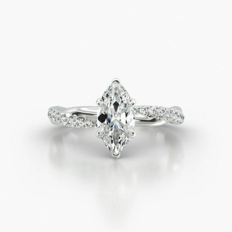MARQUISE PAVE TWIST SURPRISE DIAMOND - A
