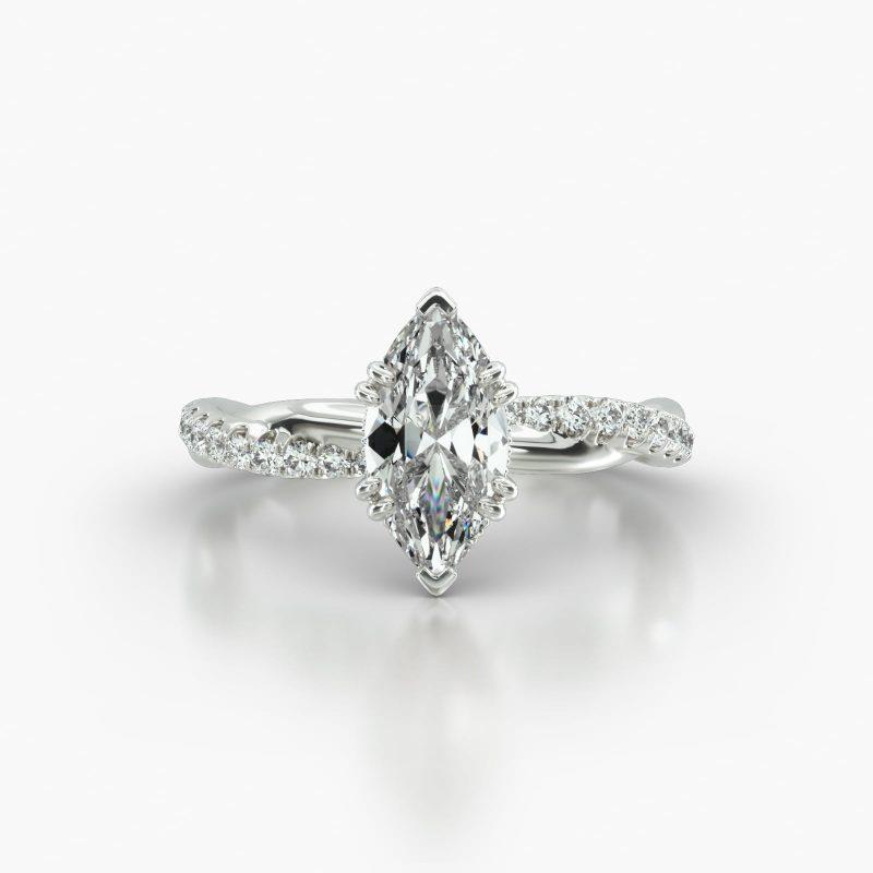 MARQUISE PAVE TWIST VINTAGE BASKET - A