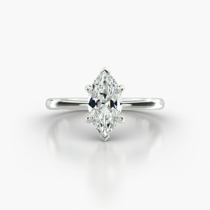 MARQUISE SOLITAIRE CLASSIC PAVE BASKET - A