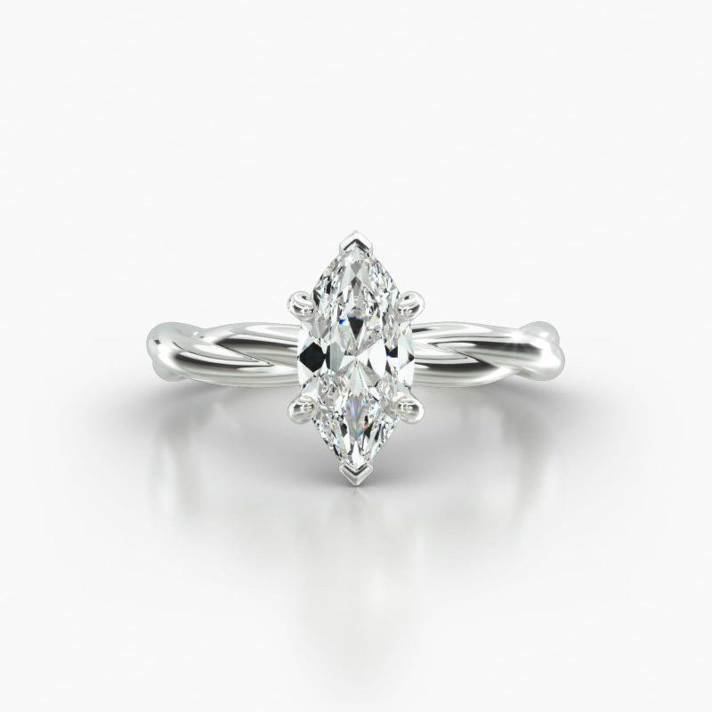 MARQUISE TWIST CLASSIC PAVE BASKET - A