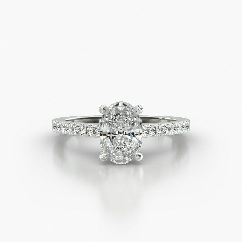 OVAL CATHEDRAL CLASSIC PAVE BASKET - A