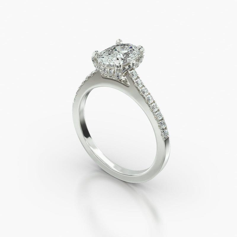 OVAL CATHEDRAL CLASSIC PAVE BASKET - B