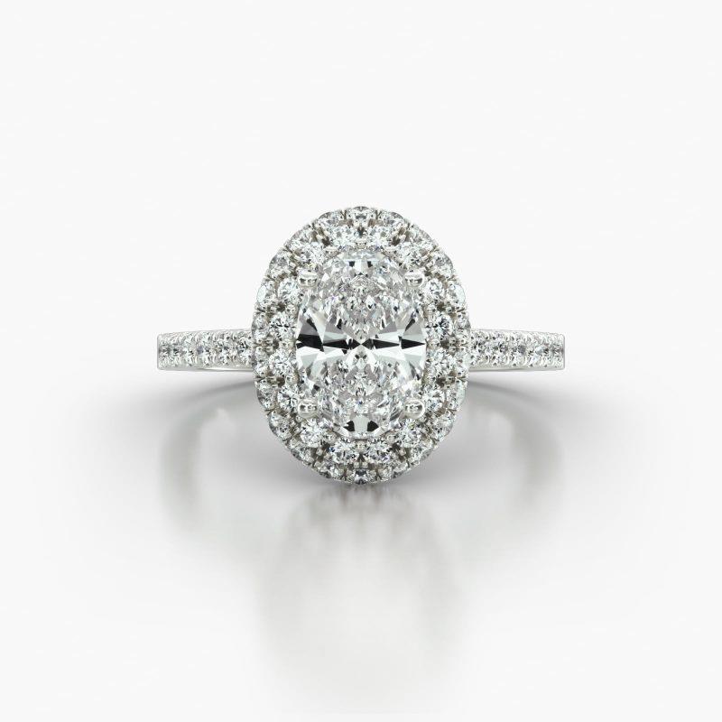 OVAL CATHEDRAL FALLING EDGE PAVE HALO - A