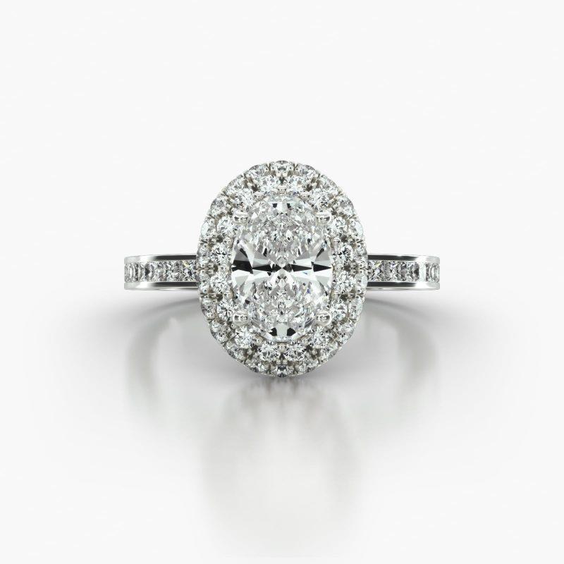 OVAL CHANNEL FALLING EDGE PAVE HALO - A