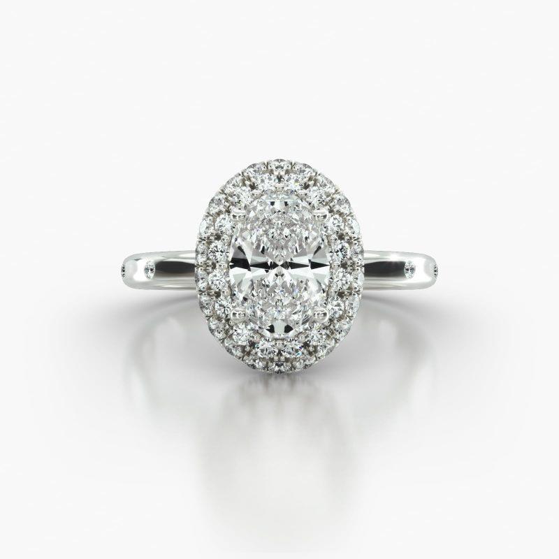 OVAL GYPSY FALLING EDGE PAVE HALO - A