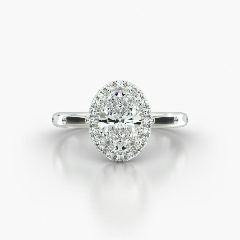 OVAL GYPSY SINGLE ROW PAVE HALO - A