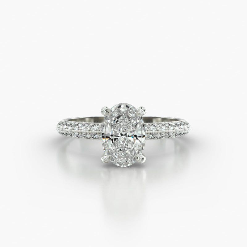 OVAL KNIFE PAVE CLASSIC PAVE BASKET - A