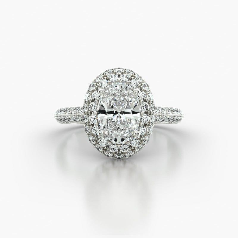 OVAL KNIFE PAVE FALLING EDGE PAVE HALO - A