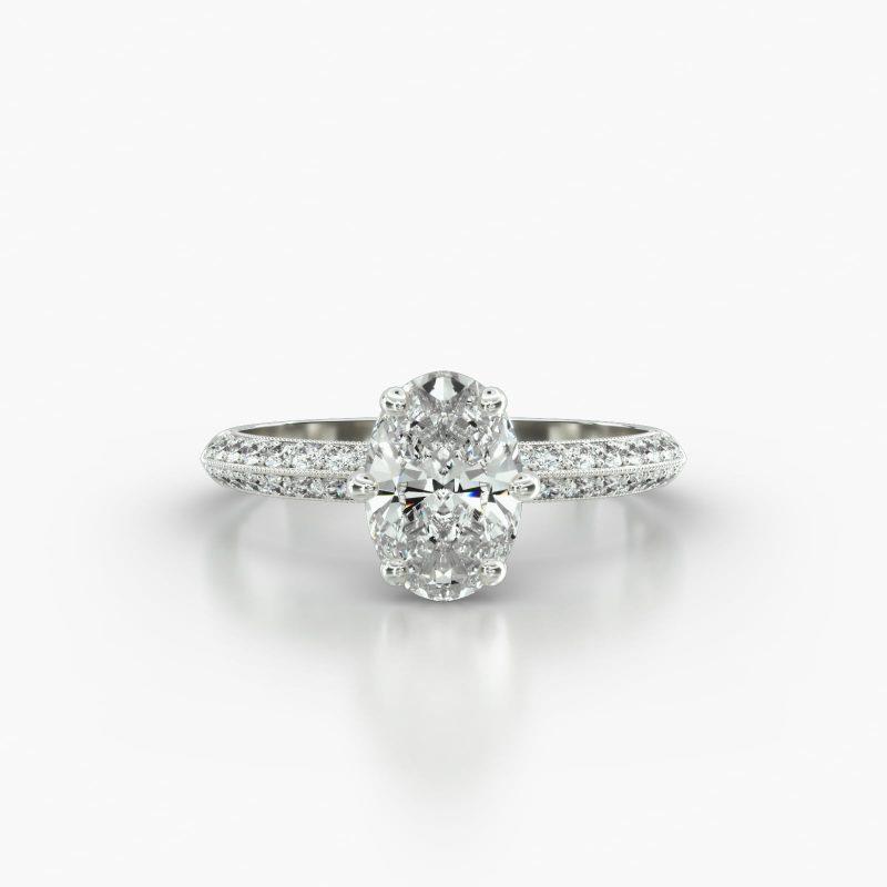 OVAL KNIFE PAVE SIX PRONG - A