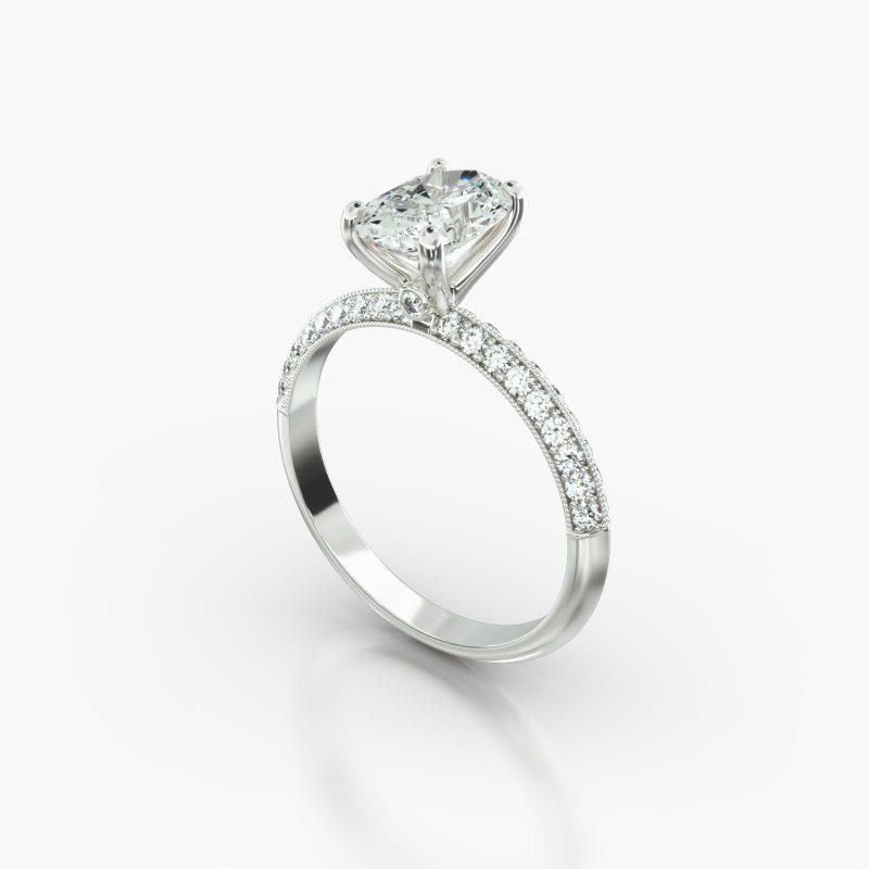 OVAL KNIFE PAVE SURPRISE DIAMOND - B