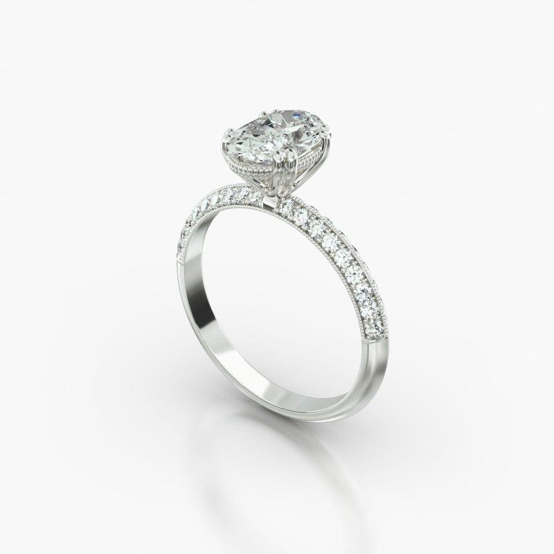 OVAL KNIFE PAVE VINTAGE BASKET - B