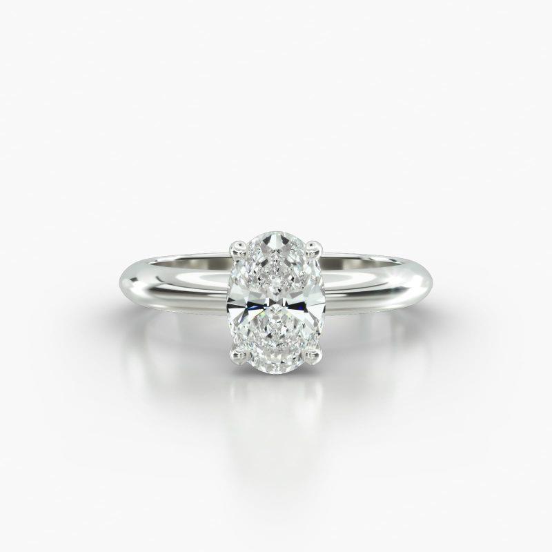 OVAL KNIFE SOLITAIRE FOUR PRONG - A