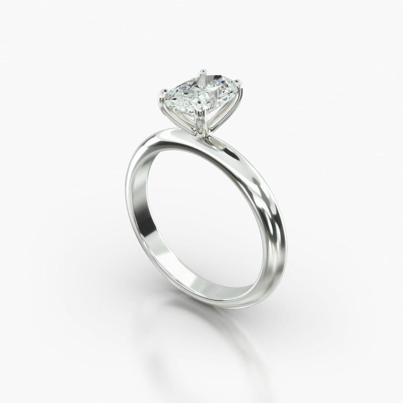 OVAL KNIFE SOLITAIRE FOUR PRONG - B