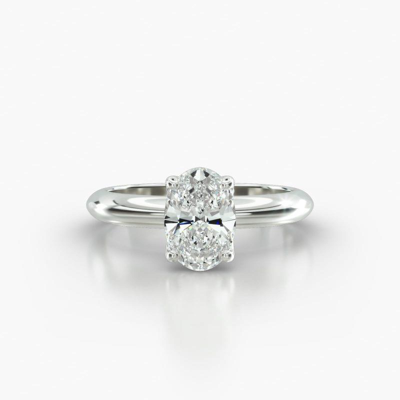 OVAL KNIFE SOLITAIRE FOUR TULIP BASKET - A