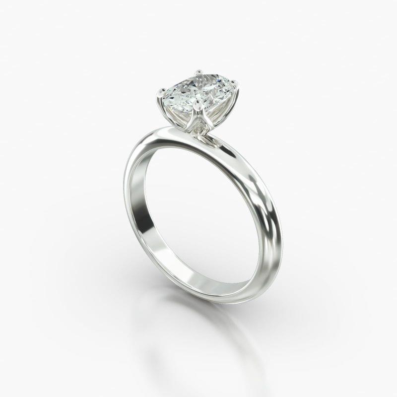 OVAL KNIFE SOLITAIRE FOUR TULIP BASKET - B