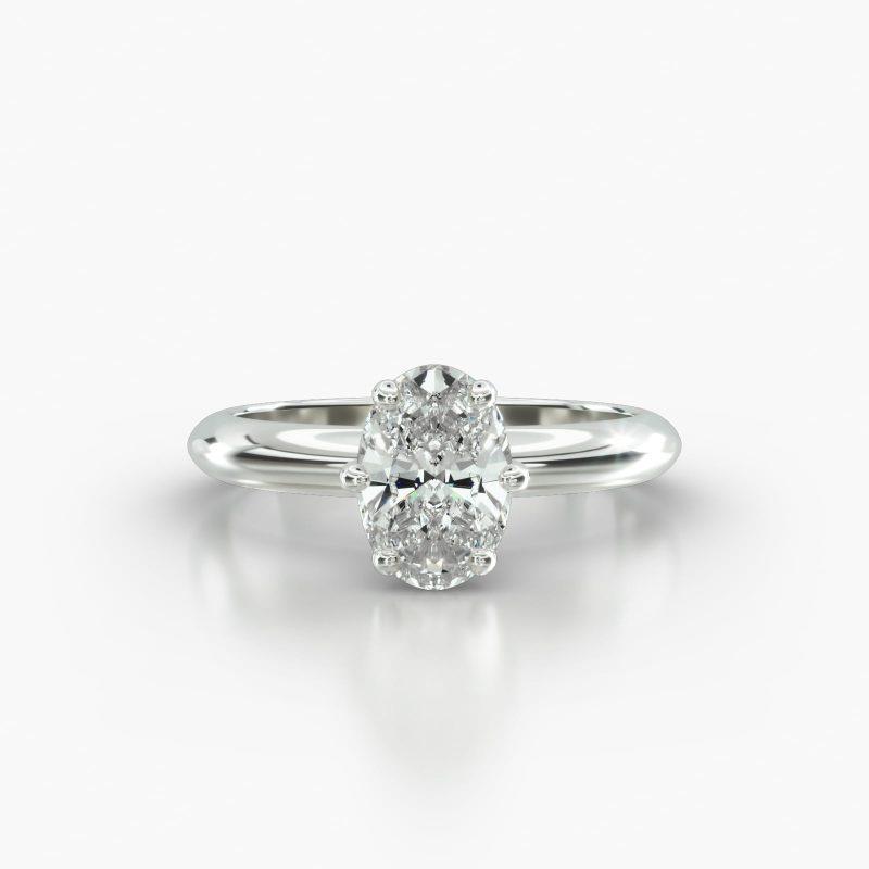 OVAL KNIFE SOLITAIRE SIX PRONG - A