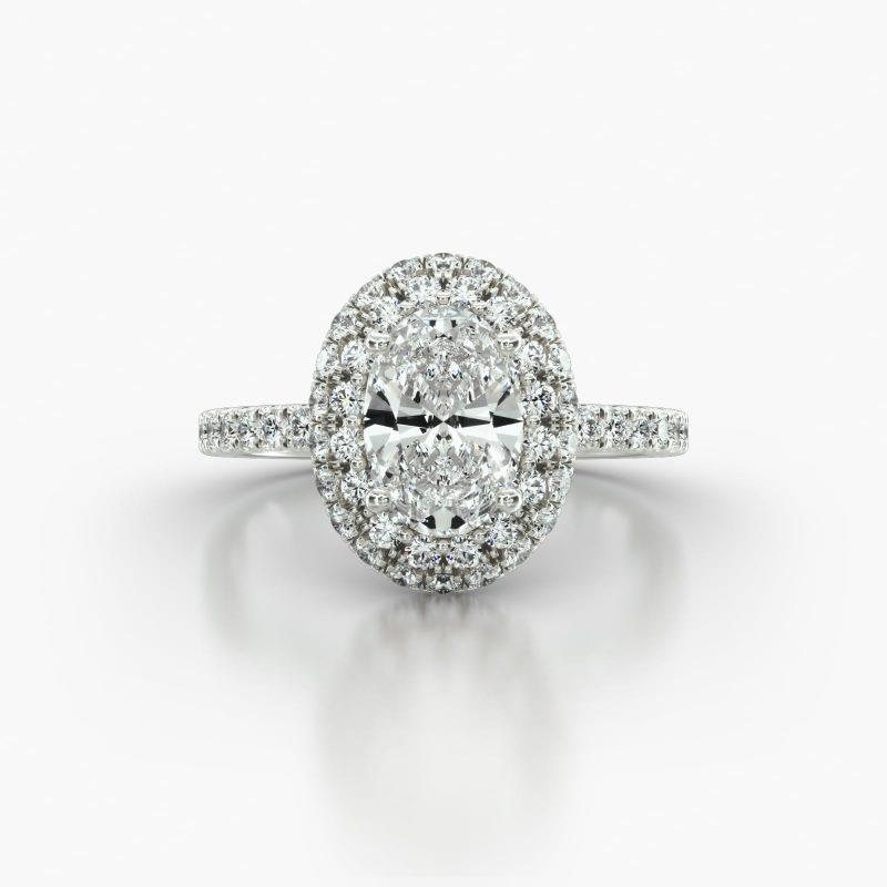 OVAL MACRO PAVE FALLING EDGE PAVE HALO - A