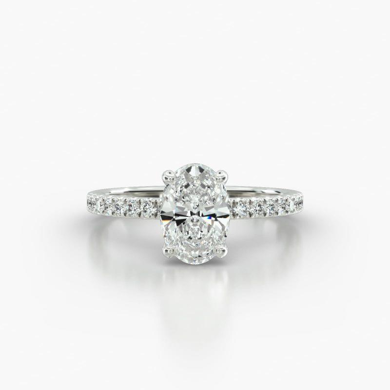 OVAL MACRO PAVE FOUR PRONG - A