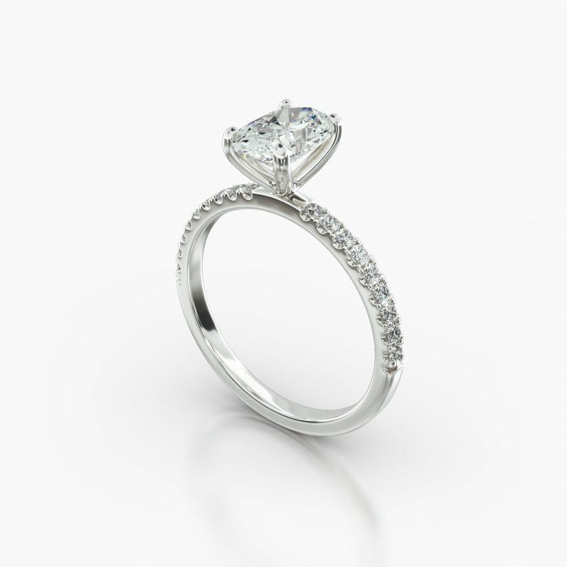 OVAL MACRO PAVE FOUR PRONG - B