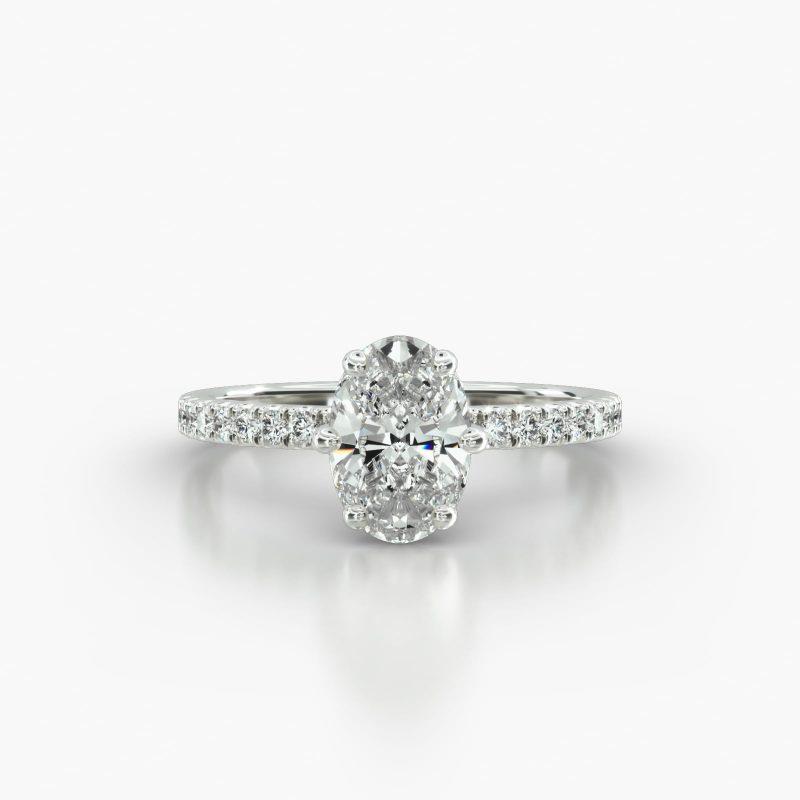 OVAL MACRO PAVE SIX PRONG - A