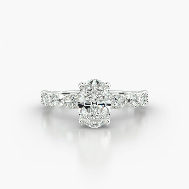 OVAL MARQUISE+ROUND FOUR PRONG - A