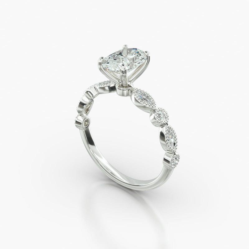 OVAL MARQUISE+ROUND FOUR PRONG - B
