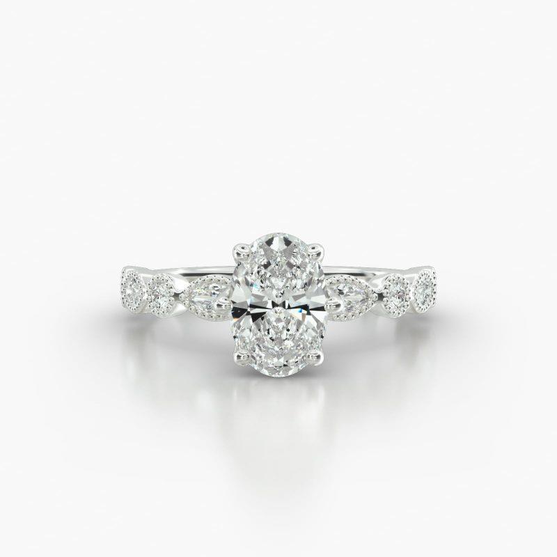 OVAL MARQUISE+ROUND SIX TULIP BASKET - A