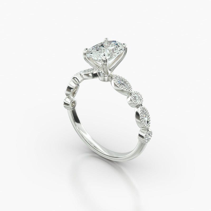 OVAL MARQUISE+ROUND SURPRISE DIAMOND - B