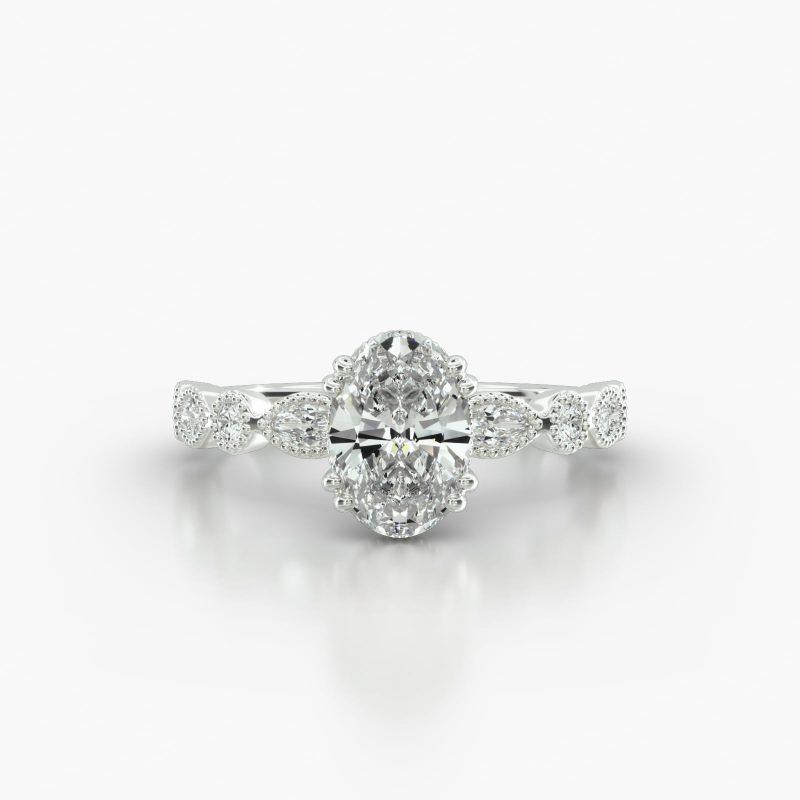 OVAL MARQUISE+ROUND VINTAGE BASKET - A