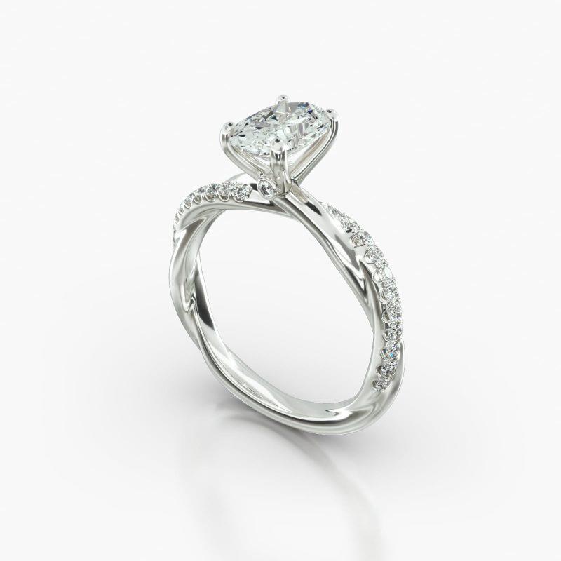 OVAL PAVE TWIST SURPRISE DIAMOND - B