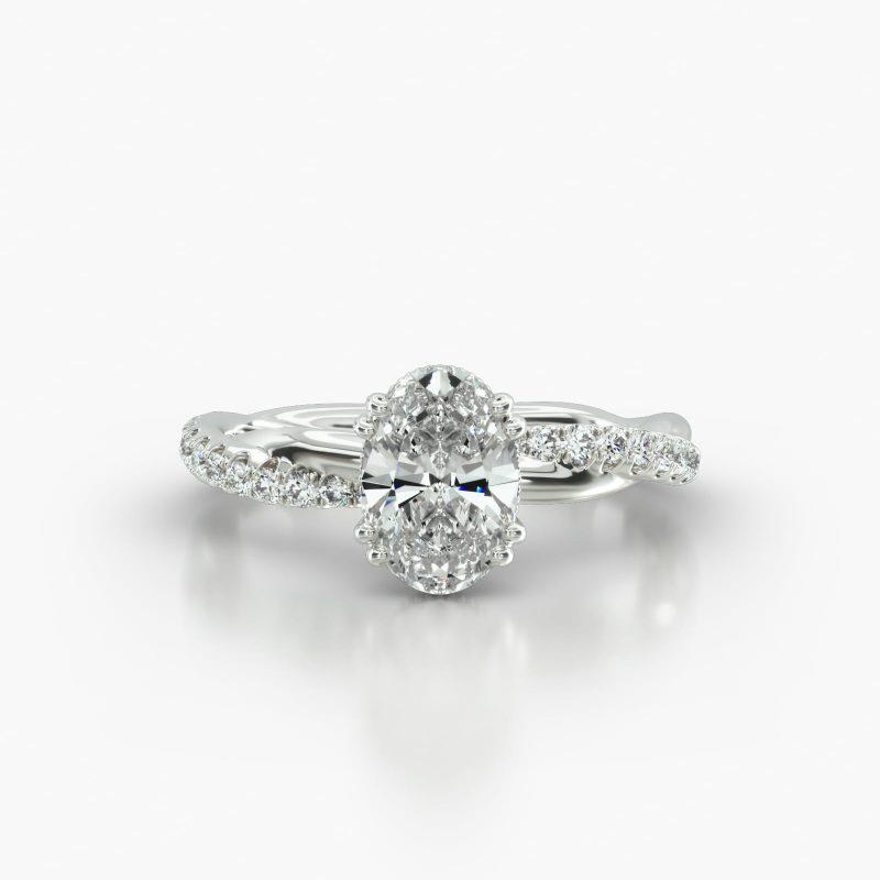 OVAL PAVE TWIST VINTAGE BASKET - A