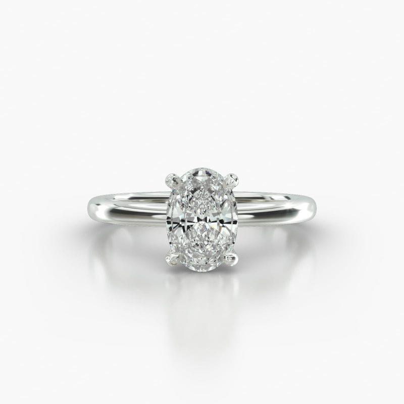 OVAL SOLITAIRE CLASSIC PAVE BASKET - A