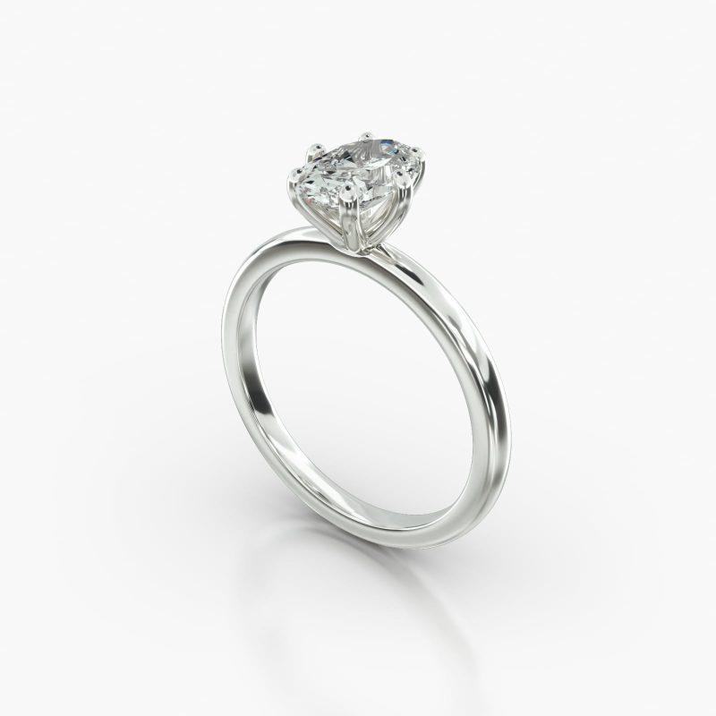 OVAL SOLITAIRE SIX PRONG - B