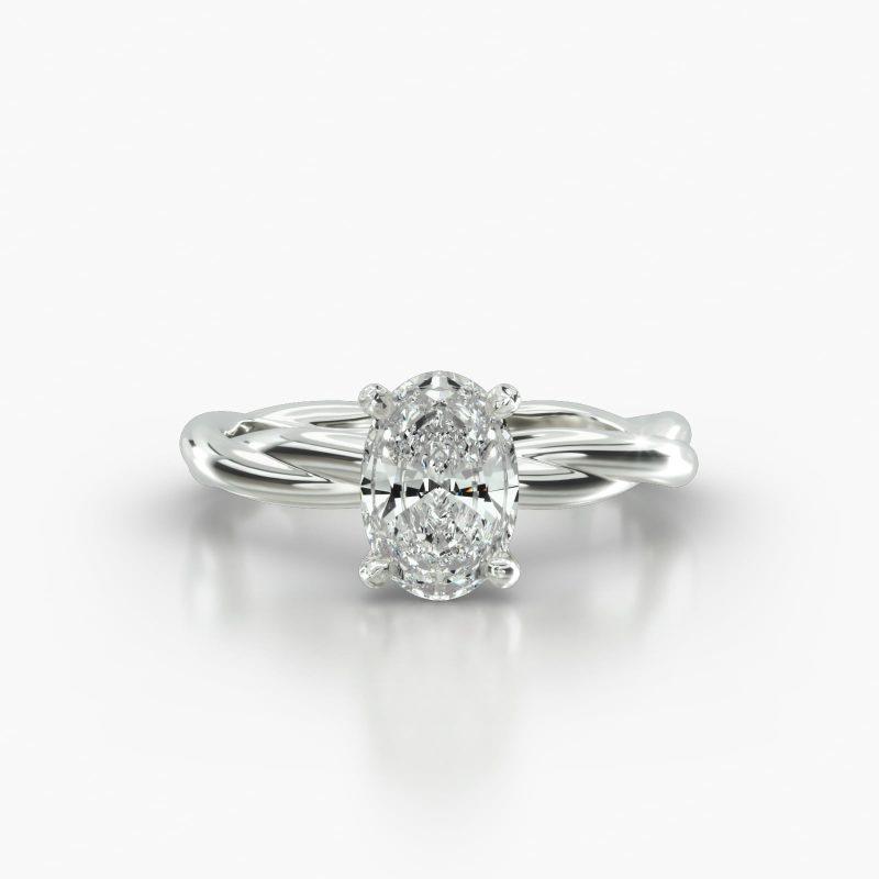 OVAL TWIST CLASSIC PAVE BASKET - A