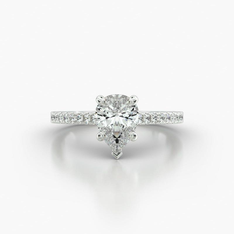 PEAR CATHEDRAL CLASSIC PAVE BASKET - A