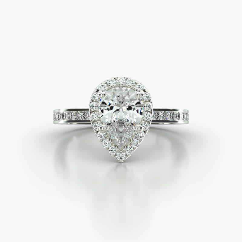 PEAR CHANNEL SINGLE ROW PAVE HALO - A