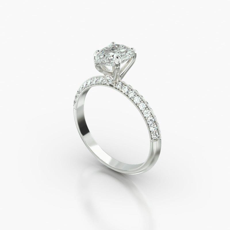 PEAR KNIFE PAVE SURPRISE DIAMOND - B