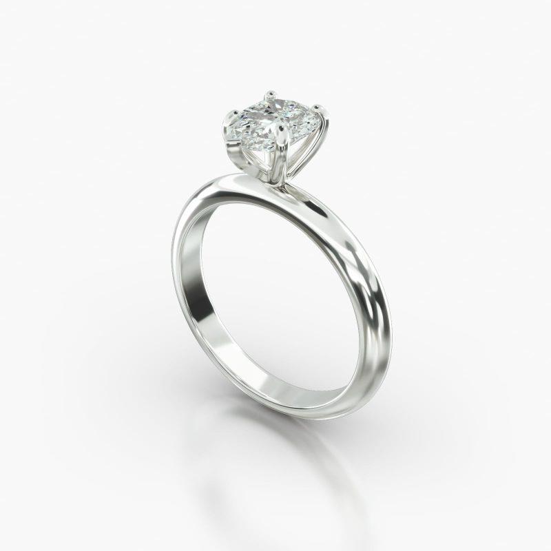 PEAR KNIFE SOLITAIRE FOUR PRONG - B