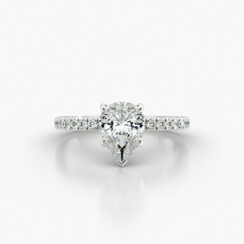 PEAR MACRO PAVE FOUR PRONG - A