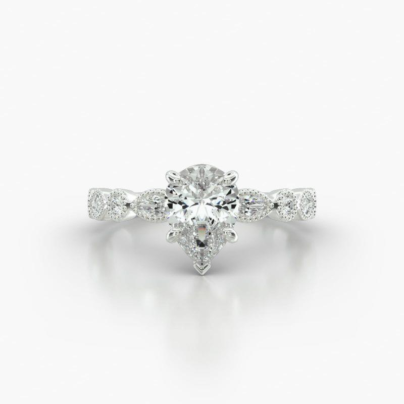 PEAR MARQUISE+ROUND CLASSIC BASKET - A