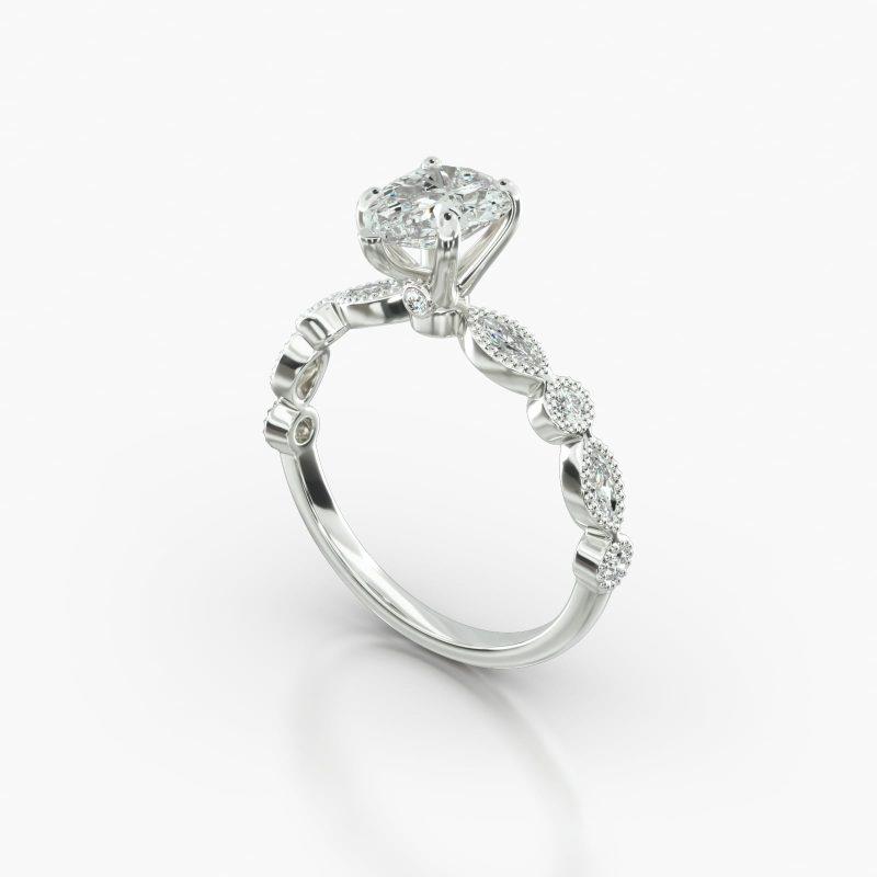 PEAR MARQUISE+ROUND SURPRISE DIAMOND - B