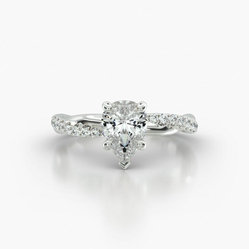 PEAR PAVE TWIST CLASSIC PAVE BASKET - A