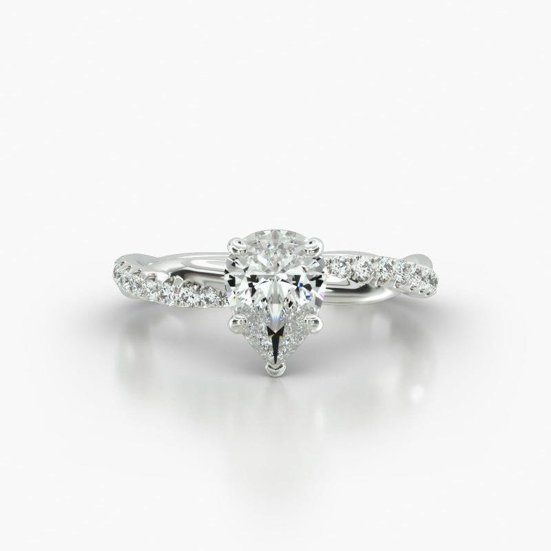 PEAR PAVE TWIST SURPRISE DIAMOND - A