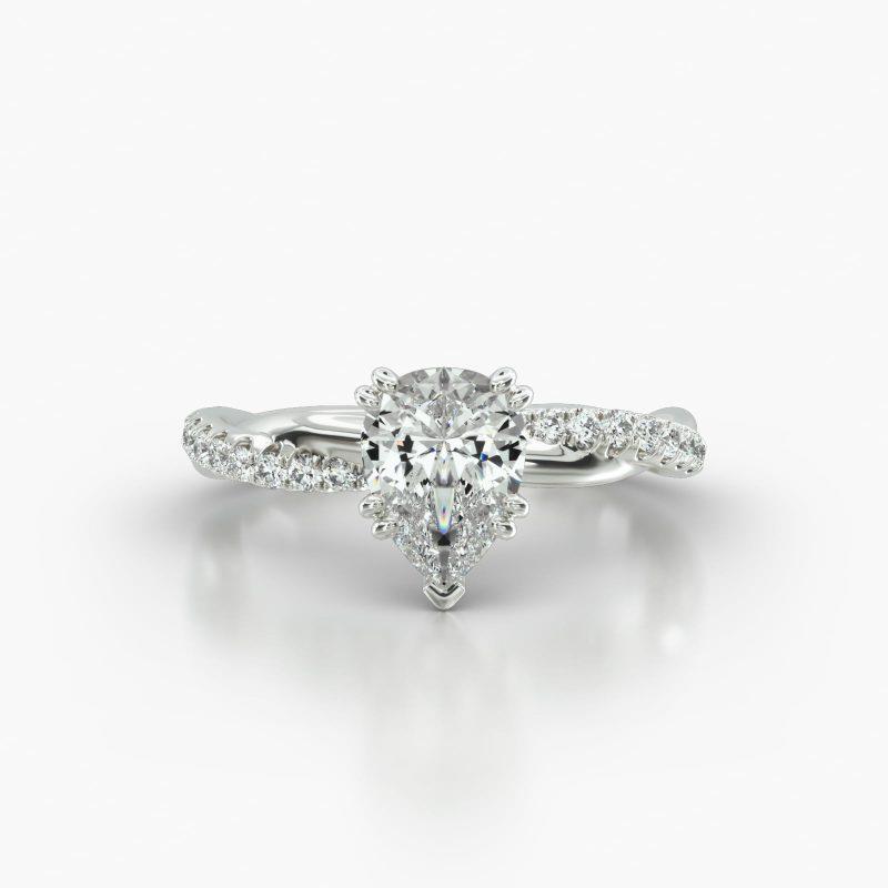 PEAR PAVE TWIST VINTAGE BASKET - A